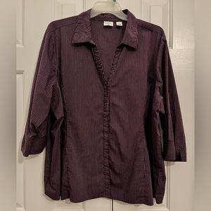 Riders by Lee, 4X, Dark Purple Stripe. Three quarter sleeve